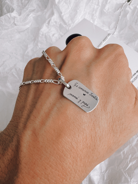 Cadena CHAPITA MILITAR CON TRAZO 60 CM PL