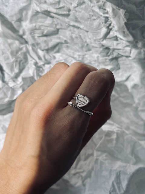 Anillo CORAZÓN FLECHA PL