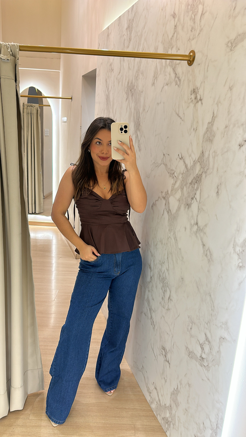 WIDE LEG JEANS ESCURA - comprar online