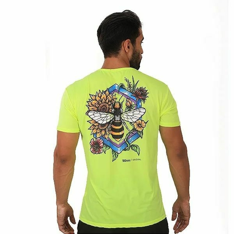 Camiseta Masculina Básica Abelha Bs Amarelo Neon