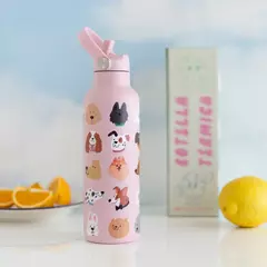 Botella termica pink elephant rosa perritos