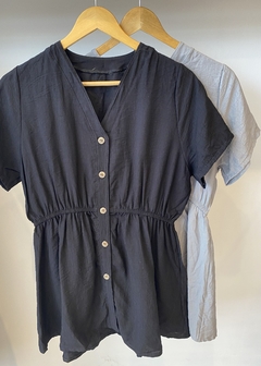 Vestido con botones lino (SCA243)