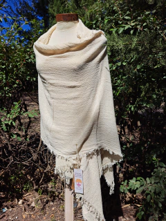 RUANA / PASHMINA/ BUFANDÓN LIRIO tejido telar puro algodón - Ecolighuen