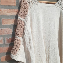 PONCHO ARCO IRIS puro ALGODÓN TELAR Y CROCHET - comprar online