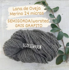 LANA Oveja MERINO SEMIGORDA 24 micras TINTES NATURALES -100grs - Ecolighuen