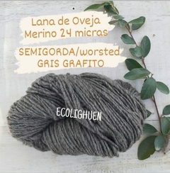 Imagen de LANA Oveja MERINO SEMIGORDA 24 micras TINTES NATURALES -100grs