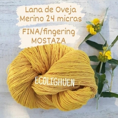 Imagen de LANA de Oveja MERINO FINA 24 micras TINTES NATURALES-100 grs