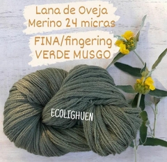 LANA de Oveja MERINO FINA 24 micras TINTES NATURALES-100 grs - Ecolighuen