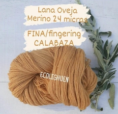 LANA de Oveja MERINO FINA 24 micras TINTES NATURALES-100 grs - Ecolighuen