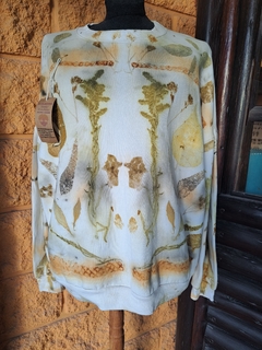 BUZO OVERSIZE ALGARROBO frisa doble premium Puro Algodón e IMPRESIÓN BOTÁNICA.