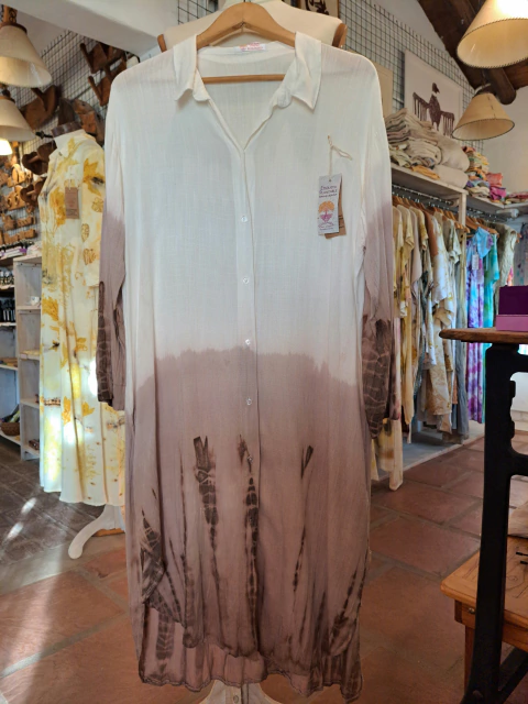 MAXI CAMISA VESTIDO en LINO PREMIUM con TINTES NATURALES
