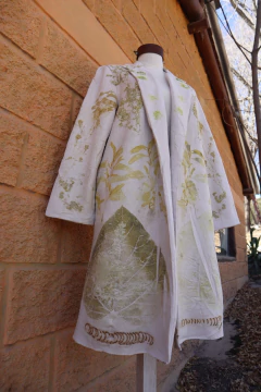 TAPADO GARDENIA gamuza color nude e Impresión Botánica Ecoprint﻿ en internet