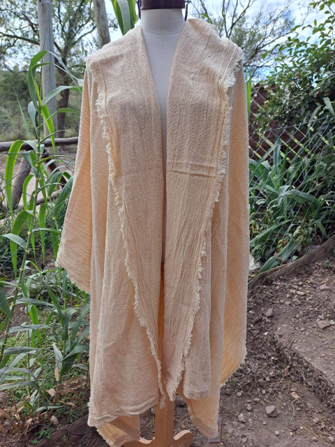 RUANA / PASHMINA/MANTÓN ALGARROBO telar de puro algodón y tintes naturales