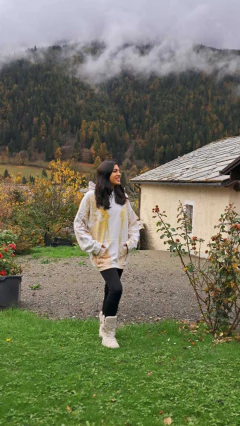 CANGURO OVERSIZE ALGARROBO frisa doble premium puro algodón e Impresión Botánica - comprar online