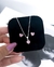 CONJUNTO CORACÃO ROSA CLARO PRATA 925