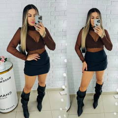 Body tule manga longa - Gabriela Araújo Store