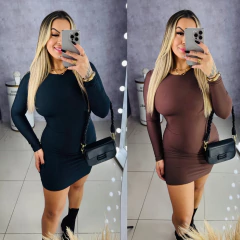 Vestido manga longa Basic - comprar online