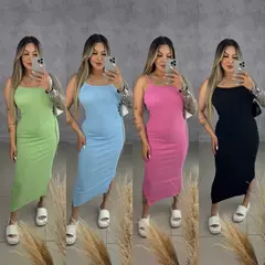 Vestido mídi alcinha ribana