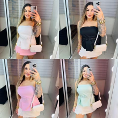 Blusa Peplum com Cinto - comprar online