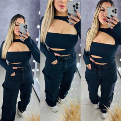 Calça wide leg marmorizada - comprar online