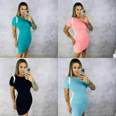 Vestido Miss manguinha bicolor - comprar online