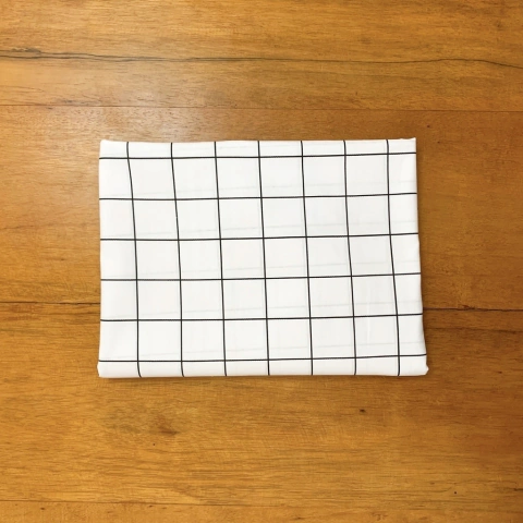 Lençol com elástico Grid Branco (Bosque Encantado)