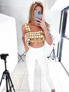 Top espejitos Dorado