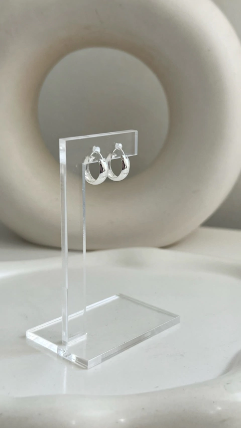 Argollas cubanas 1,2 cm | Plata 925