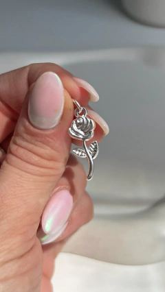 Dije Rosa | Acero Blanco