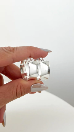 Argollas Cuba 1,9cm | Acero Blanco - comprar online