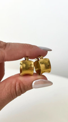 Argollas Cuba 1,5cm | Acero Dorado - comprar online