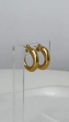 Semi Argollas Antony | Acero Dorado - comprar online