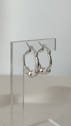 Argollas Bali 1,9cm | Acero Blanco en internet