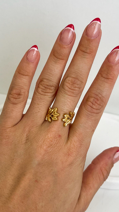 Anillo Laureles | Acero Dorado en internet