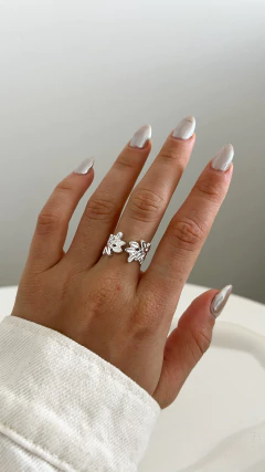 Anillo Laureles | Acero Blanco en internet
