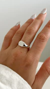 Anillo Sello Cuadrado | Acero Blanco - comprar online