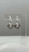 Argollas Shiny Corazón | Acero Blanco - comprar online