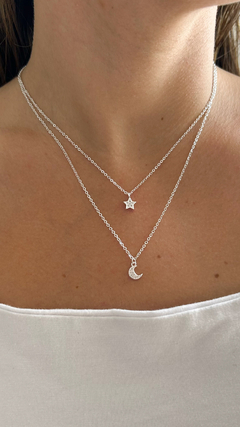 Cadena Luna y Estrella | Acero Blanco - comprar online