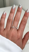 Anillo Cadena Cruz | Acero Blanco