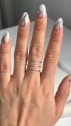 Anillo Lineal Triple | Plata 925