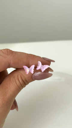 Aros Mariposa Rosa | Acero Quirurgico - comprar online