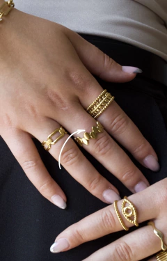 Anillo Dots | Acero Dorado