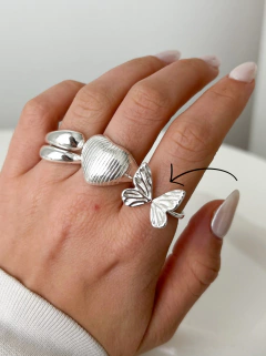 Anillo Mariposa | Acero Blanco - comprar online
