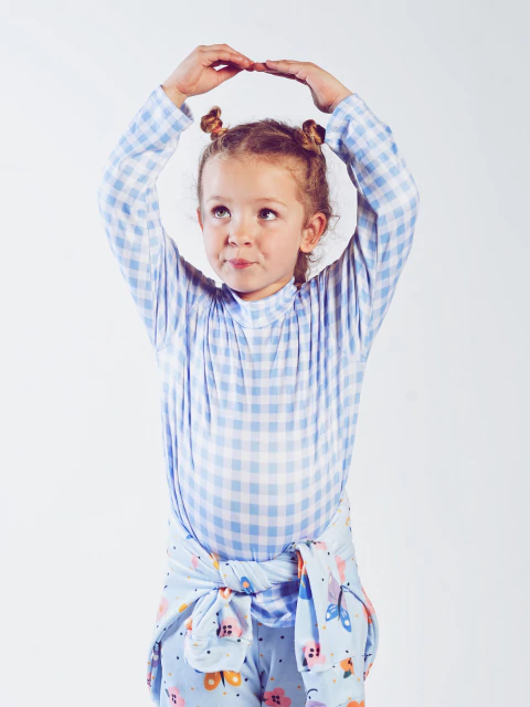 Polera Cuadrille Celeste - comprar online