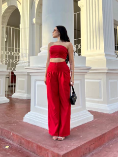 Calça Pantalona Mirna - Vermelho