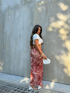 Saia Tule - Estampa Marrom - comprar online