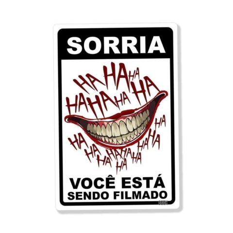 Placa Decorativa Sorria Você está sendo Filmado Coringa