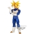 Estatueta do Trunks Super Sayajin da série Dragon Ball Z, da Banpresto, em pose de preparação, com cabelo loiro e traje azul.