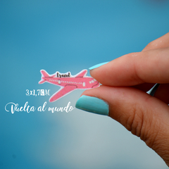 VINILO MINIATURA AVIONCITO ROSA