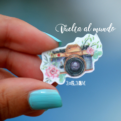 VINILO MINIATURA CÁMARA FLORES